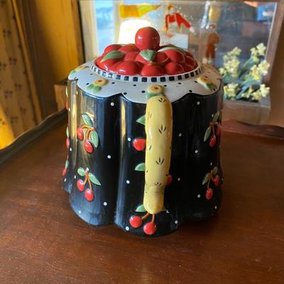 Mary Engelbreit Cherry Teapot Black