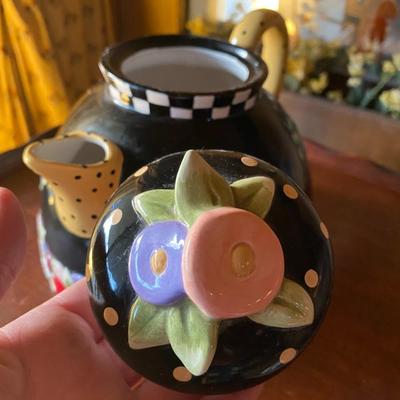 Mary Engelbreit Fried Egg Flower Teapot 