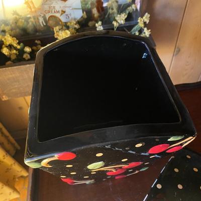 Mary Engelbreit Large Cherrie Cookie Jar Black
