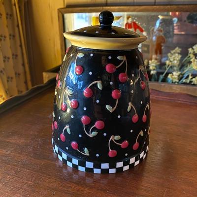 Mary Engelbreit Cherrie Cookie Jar Black