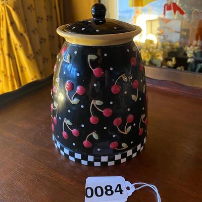 Mary Engelbreit Cherrie Cookie Jar Black
