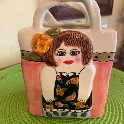 Bella Casa Susan Paley by Ganz ANNIE Bag Lady Flower Vase