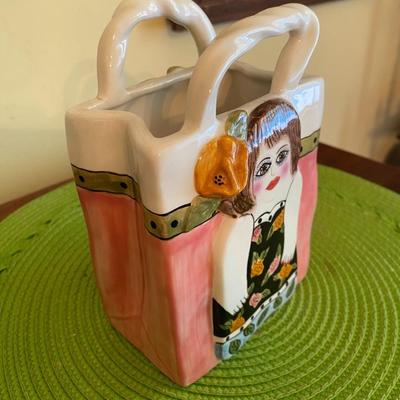Bella Casa Susan Paley by Ganz ANNIE Bag Lady Flower Vase