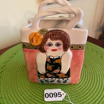 Bella Casa Susan Paley by Ganz ANNIE Bag Lady Flower Vase