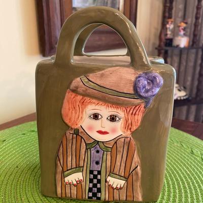 Bella Casa Susan Paley by Ganz CLAUDIA Bag Lady Flower Vase