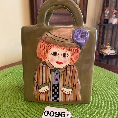 Bella Casa Susan Paley by Ganz CLAUDIA Bag Lady Flower Vase