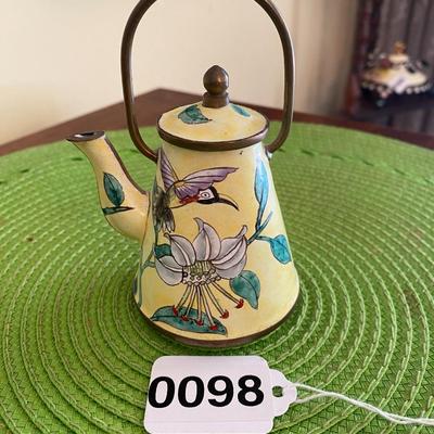 Empress Arts Enamel Teapot with Hummingbirds