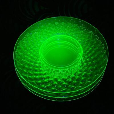 Art Deco Imperial Glass Uranium Glass Plates