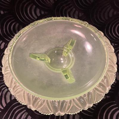 Art Deco Walther and Sohne Uranium  Pelican Center Piece and Flower Frog