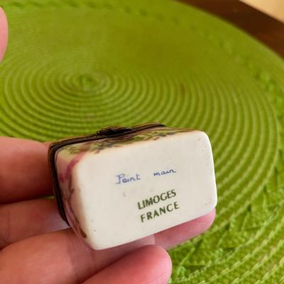 Miniature Limoges Trinket Box with Mini Perfume Bottles