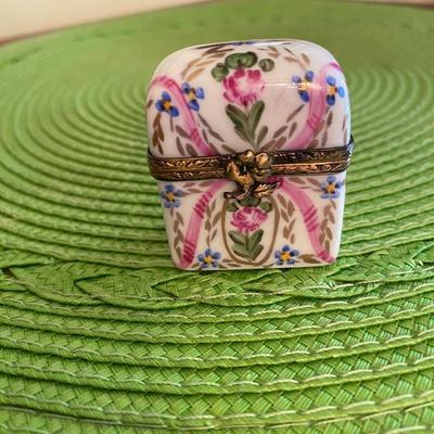 Miniature Limoges Trinket Box with Mini Perfume Bottles