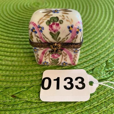 Miniature Limoges Trinket Box with Mini Perfume Bottles