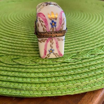 Miniature Limoges Trinket Box with Mini Perfume Bottles