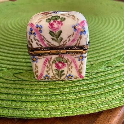 Miniature Limoges Trinket Box with Mini Perfume Bottles