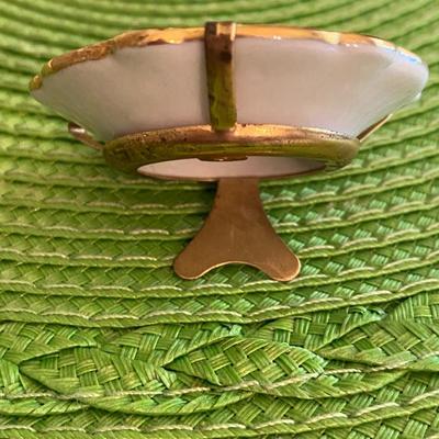 Miniature Limoges Hand Painted Victorian Plate with Frame/Stand