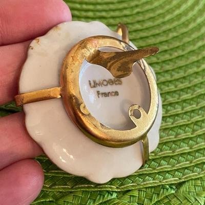 Miniature Limoges Hand Painted Victorian Plate with Frame/Stand