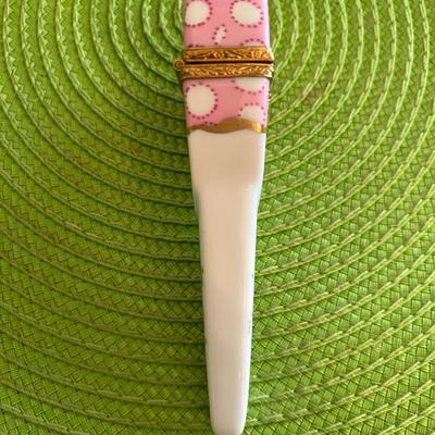 RARE Limoges Porcelain Scissors Case Circa 1950's