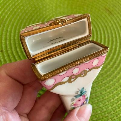 RARE Limoges Porcelain Scissors Case Circa 1950's
