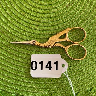 Gold Plated Stork Sewing Scissors Made in Mundial Italy