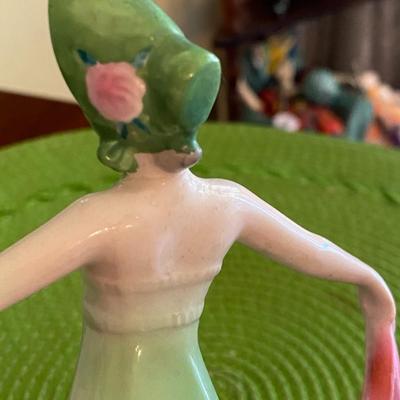 Art Deco Dancing Lady w Pink and Green