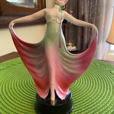 Art Deco Dancing Lady w Pink and Green