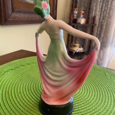 Art Deco Dancing Lady w Pink and Green