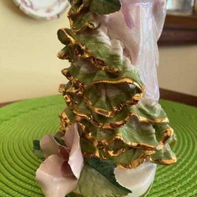 Beautiful Capodimonte Style Lady Figurine Signed Lilli