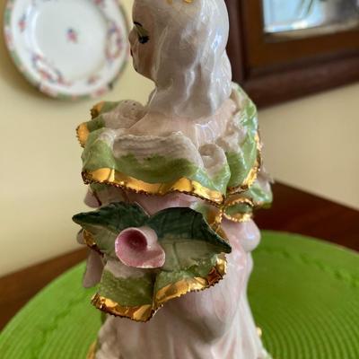 Beautiful Capodimonte Style Lady Figurine Signed Lilli