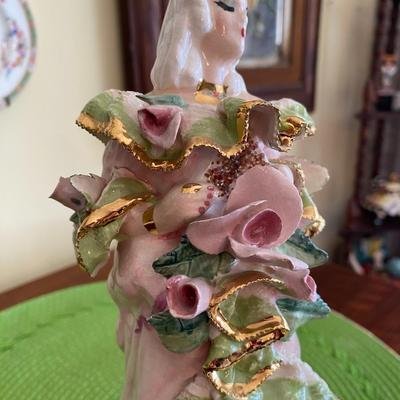 Beautiful Capodimonte Style Lady Figurine Signed Lilli