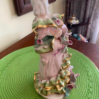 Beautiful Capodimonte Style Lady Figurine Signed Lilli