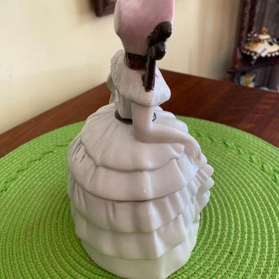 Lovely Victorian Porcelain Figurine Jewelry Box