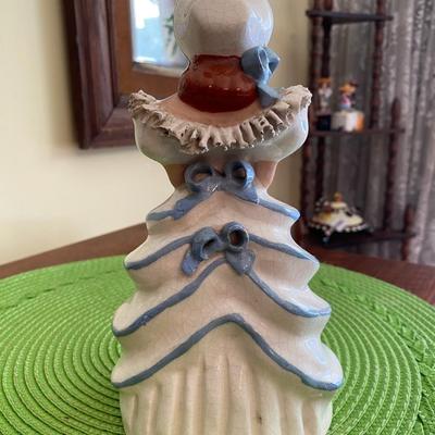 Lovely Porcelain Lady Figurine Holding Bouquet