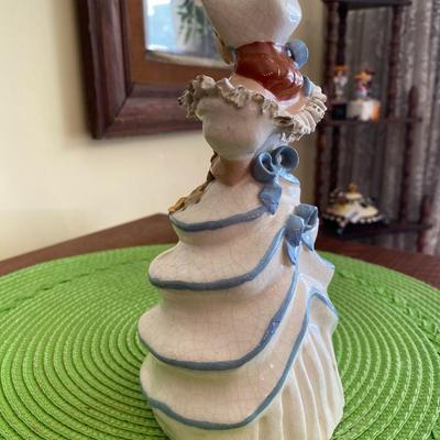 Lovely Porcelain Lady Figurine Holding Bouquet