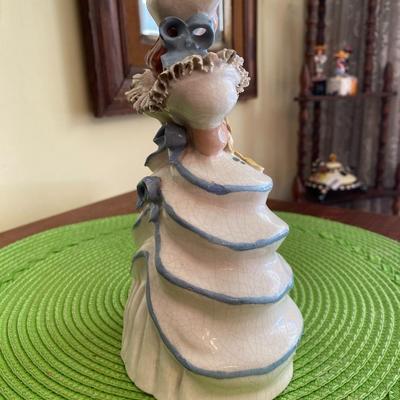 Lovely Porcelain Lady Figurine Holding Bouquet