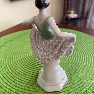 Art Deco Porcelain Lady Figurine with Ruffles