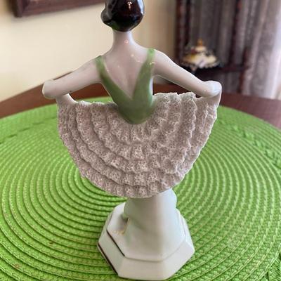 Art Deco Porcelain Lady Figurine with Ruffles