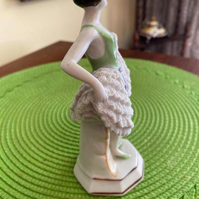 Art Deco Porcelain Lady Figurine with Ruffles