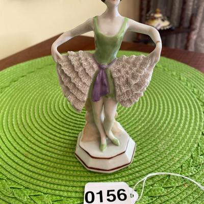 Art Deco Porcelain Lady Figurine with Ruffles
