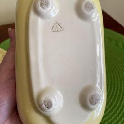 Pretty Yellow Floral Porcelain Jewelry Box Vanity Dish