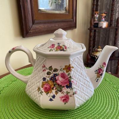 Vintage Sadler England Porcelain Floral Teapot