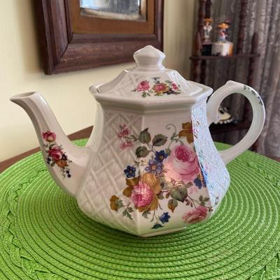 Vintage Sadler England Porcelain Floral Teapot