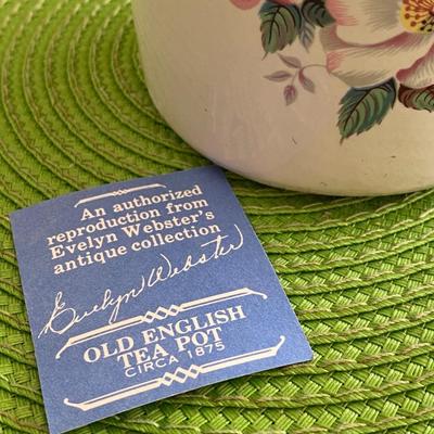 Old English Evelyn Webster Porcelain Wild Briar Rose Teapot