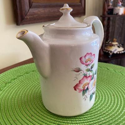 Old English Evelyn Webster Porcelain Wild Briar Rose Teapot