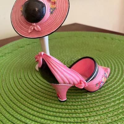 Vintage Willow Hall "A Touch of Class" Pink Shoe and Rimmed Hat