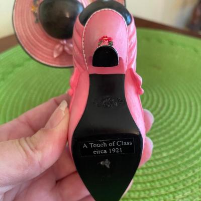 Vintage Willow Hall "A Touch of Class" Pink Shoe and Rimmed Hat