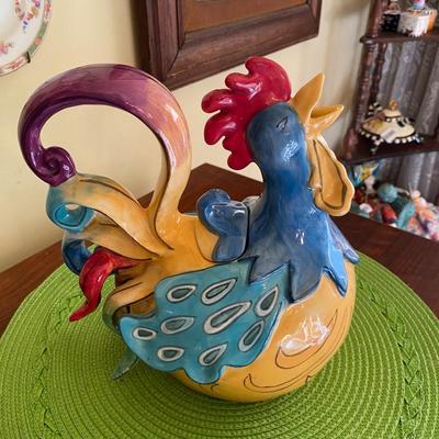 Blue Sky Gabby Glee Ceramic Chicken Teapot