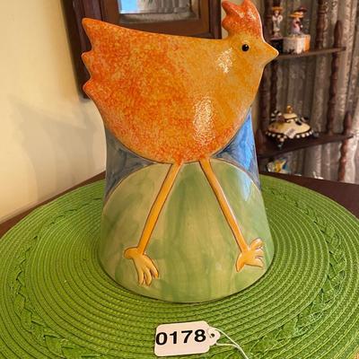 Colorful Molde Portugal Ceramic Chicken Laying Egg
