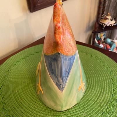 Colorful Molde Portugal Ceramic Chicken Laying Egg