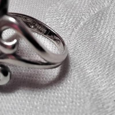 Vintage Heavy 925 Scrollwork Ring Size 8