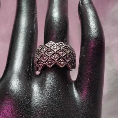 Gorgeous Vintage Marcasite 925 Ring Size 6.5